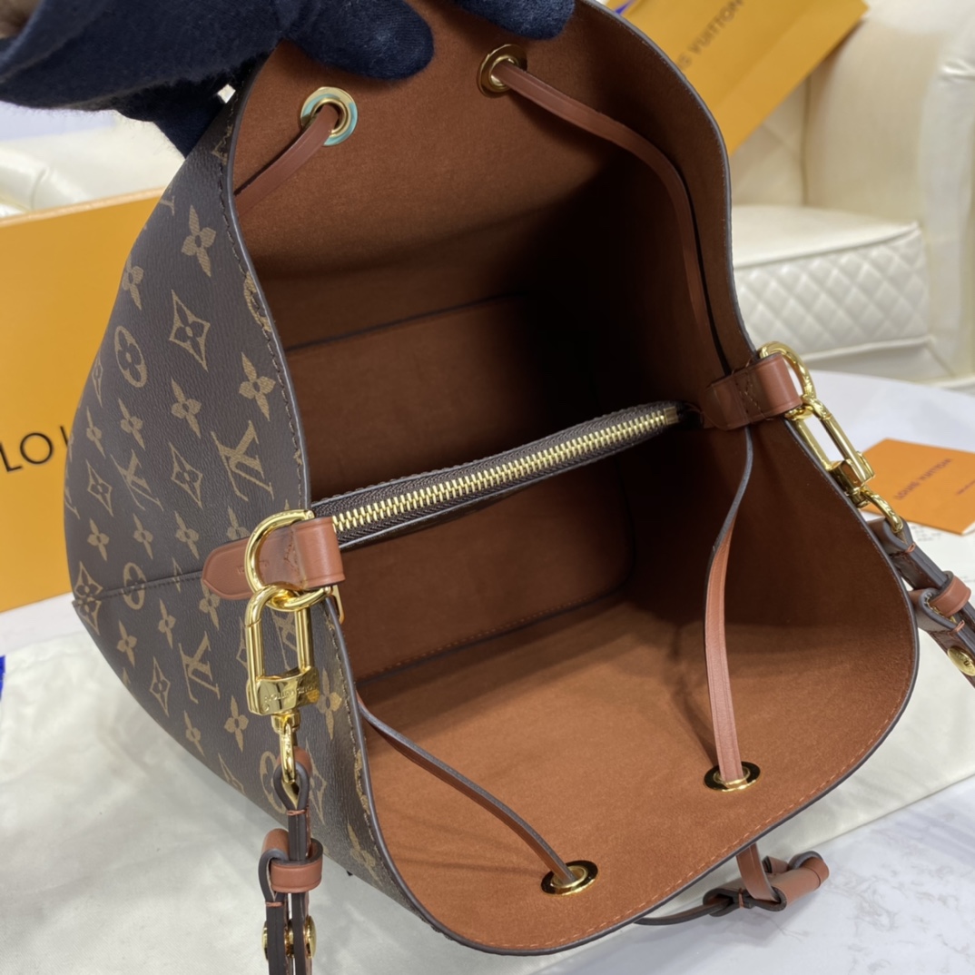 Louis Vuitton NEONOE MM Bucket Bag Monogram M44887 Caramel